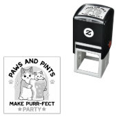 Oktoberfest Cat Party Paws en Pints Zelfinktende Stempel (In situ)