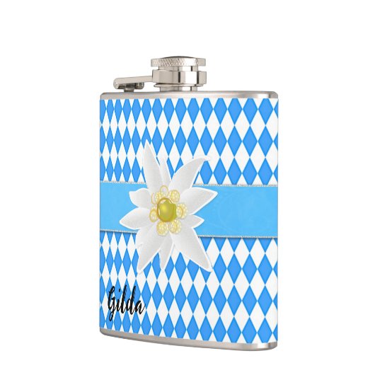 Oktoberfest check met Edelweiss Heupfles (Links)