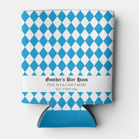 Oktoberfest Custom Medieval Text Bayern Blue White Blikjeskoeler (Voorkant)