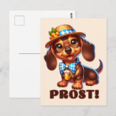 Oktoberfest Dachshund Prost! Briefkaart (Voorkant / Achterkant)