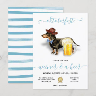 Oktoberfest Dachshund Sausis & Bierfeest Kaart