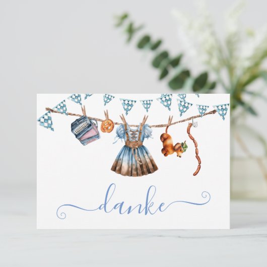 Oktoberfest Danke bedankje Kaart (Staand voorkant)