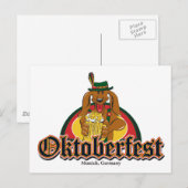 Oktoberfest Doxie Beer Briefkaart (Voorkant / Achterkant)