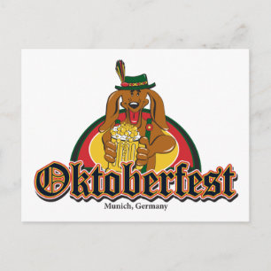 Oktoberfest Doxie Beer Briefkaart