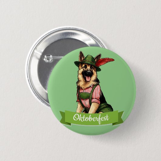 Oktoberfest Duitse herder Ronde Button 5,7 Cm (Voorkant /achterkant)