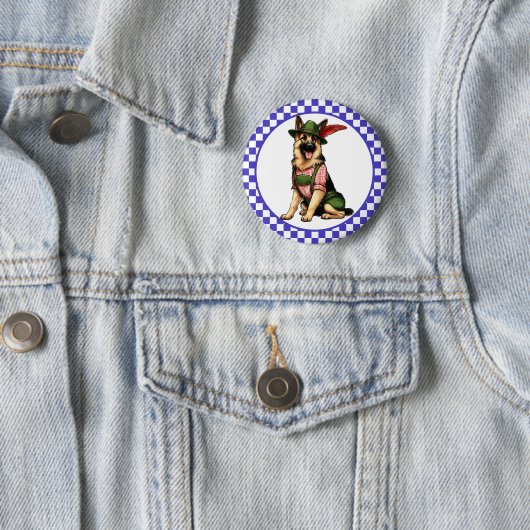 Oktoberfest Duitse herder Ronde Button 5,7 Cm (In situ)