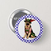 Oktoberfest Duitse Herdershond  Ronde Button 5,7 Cm (Voorkant /achterkant)