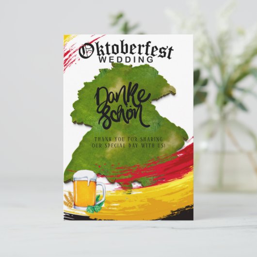 Oktoberfest Duitsland kaart Danke Bedankt voor je  (Staand voorkant)