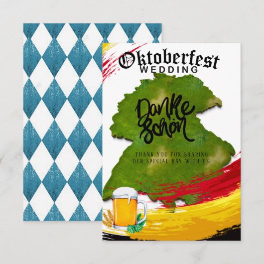 Oktoberfest Duitsland kaart Danke Bedankt voor je  (Voorkant / Achterkant)