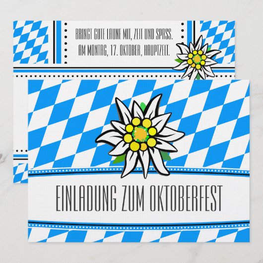Oktoberfest Einladung Kaart (Voorkant / Achterkant)
