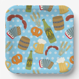 Oktoberfest Eten en Drink Papieren Bordje