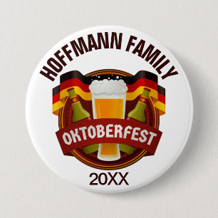 Oktoberfest familiefeest ronde button 7,6 cm