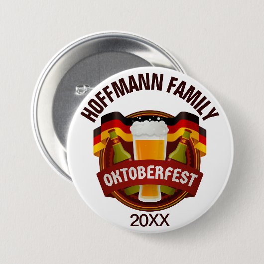 Oktoberfest Family Celebration Ronde Button 7,6 Cm (Voorkant /achterkant)