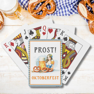 Oktoberfest Feest Bier En Pretzels Noteer De Datum Pokerkaarten