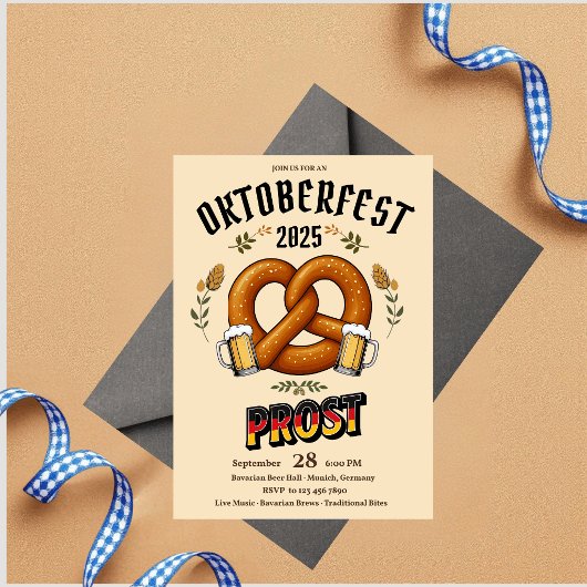 Oktoberfest Feest Uitnodiging | Beierse Bier Prost
