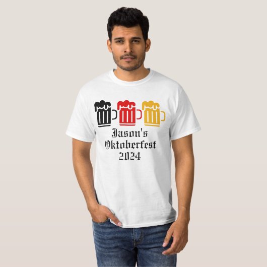 Oktoberfest gepersonaliseerd cadeau t-shirt (Voorkant volledig)