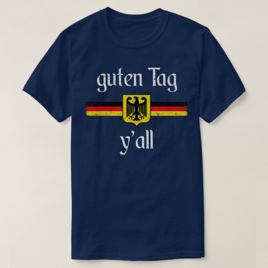 Oktoberfest German Flag Eagle Prost Guten Label Ya T-shirt (Design voorkant)