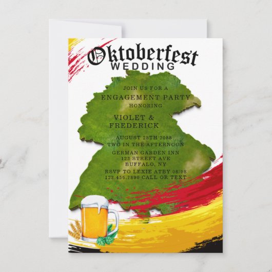 Oktoberfest Germany Map Engagement Party Kaart (Voorkant)