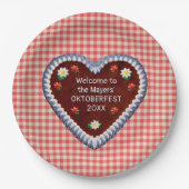 Oktoberfest Heart (aanpasbaar) Papieren Bordje (Voorkant)