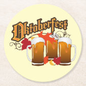 Oktoberfest herfstbier ronde kartonnen onderzetter (Voorkant)