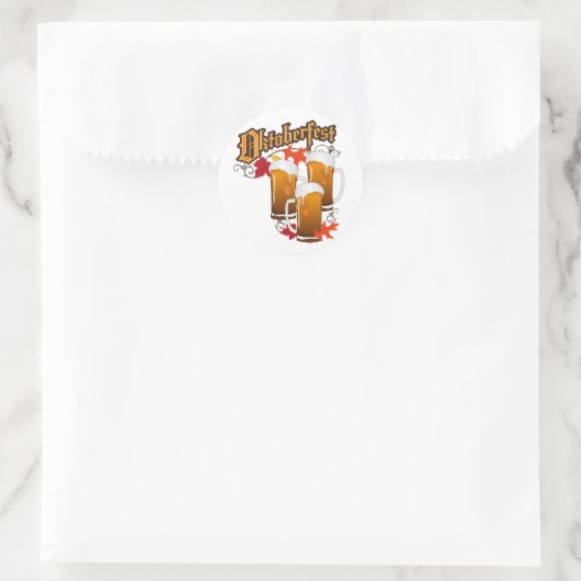 Oktoberfest herfstbieren ronde sticker (Tas)