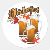 Oktoberfest herfstbieren ronde sticker (Voorkant)