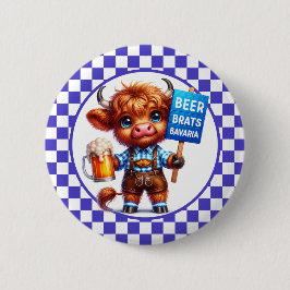 Oktoberfest Hoogland Koe Ronde Button 5,7 Cm