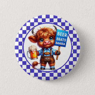 Oktoberfest Hoogland Koe Ronde Button 5,7 Cm