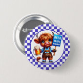 Oktoberfest Hoogland Koe Ronde Button 5,7 Cm (Voorkant /achterkant)