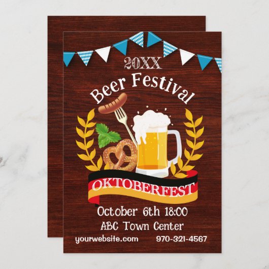 Oktoberfest Kaart (Voorkant / Achterkant)