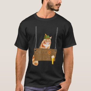 Oktoberfest kat met bier en lekkernij t-shirt