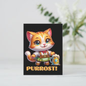 Oktoberfest kat prost! briefkaart (Staand voorkant)