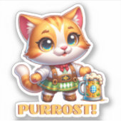 Oktoberfest kat prost! sticker (Voorkant)