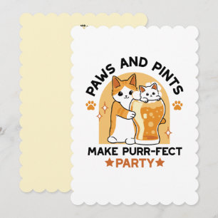 Oktoberfest Kattenfeest Pootjes en Glazen Feestdagenkaart