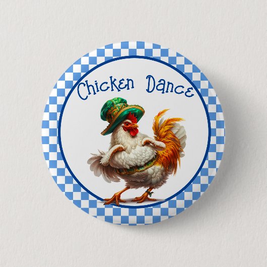 Oktoberfest Kippen Dans  Ronde Button 5,7 Cm (Voorkant)