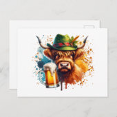 Oktoberfest Koe Briefkaart (Voorkant / Achterkant)