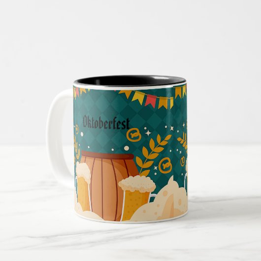 Oktoberfest koffiemok tweekleurige koffiemok (Voorkant links)