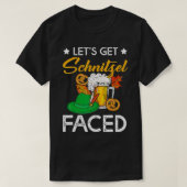 Oktoberfest Lets get Schnitzel Faced Funny Beer Lo T-shirt (Design voorkant)