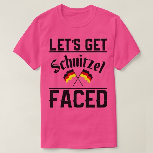 Oktoberfest Lets Get Schnitzel Faced Funny German T-shirt (Design voorkant)