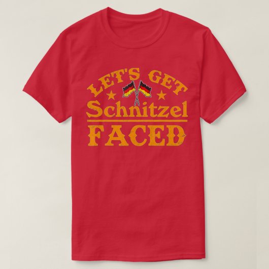 Oktoberfest Lets Get Schnitzel Faced Funny German T-shirt (Design voorkant)