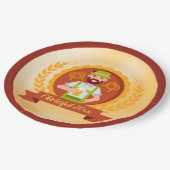 Oktoberfest Man in Alpiene Pet met bier Papieren Bordje (Gekanteld)