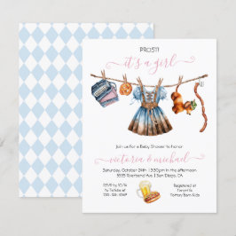 Oktoberfest meisje Baby shower waslijn Kaart