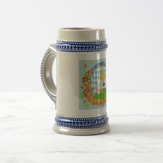 Oktoberfest, meisje en bier bierpul (Voorkant links)