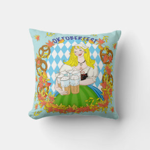 Oktoberfest, meisje en bier kussen