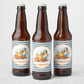Oktoberfest met bier en pretzelsai bier etiket (Flessen)