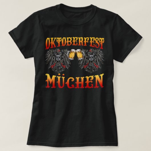 Oktoberfest München Germany Flag German Beer Drink T-shirt (Design voorkant)