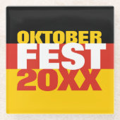 Oktoberfest Octoberfest Duitse vlag Glazen Onderzetter (Voorkant)