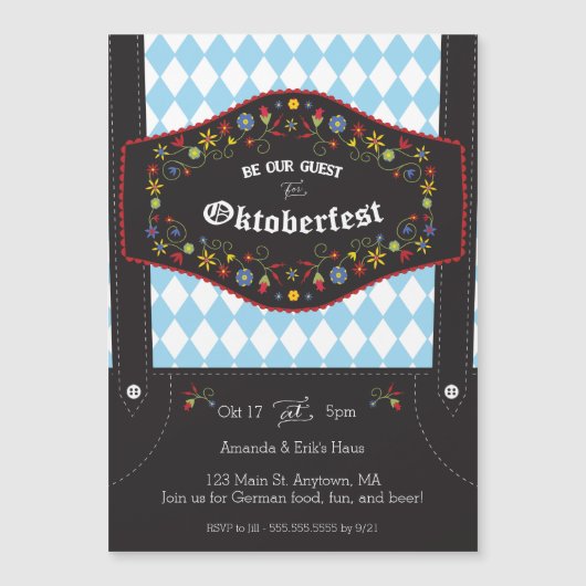 Oktoberfest (Oktoberfest) Duitse feestuitnodiging Magnetische Uitnodiging (Voorkant)