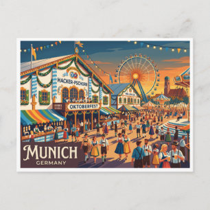 Oktoberfest op Theresienwiese München Duitsland Briefkaart