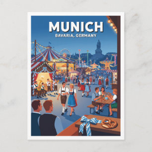 Oktoberfest op Theresienwiese München Duitsland Briefkaart